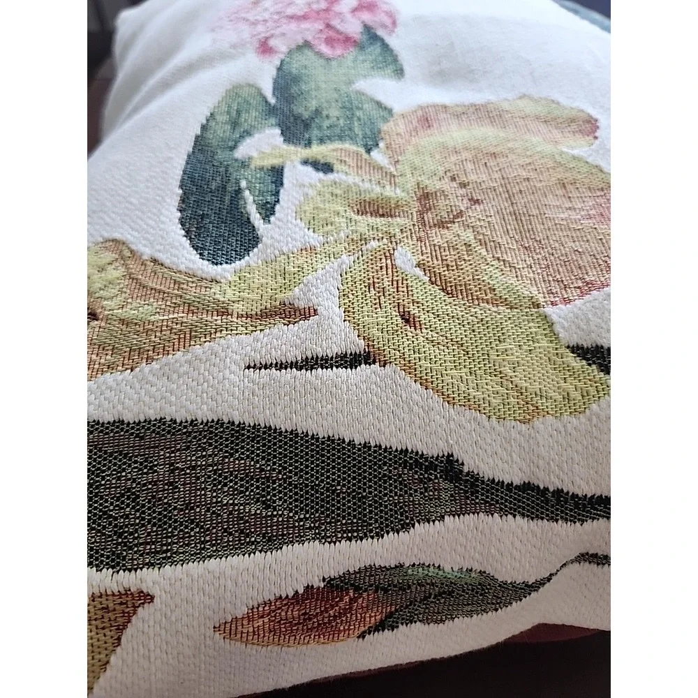 FRENCH Tapestry Cushion/ Pillow Giverny Iris and Nymphea/Waterlily ART de‎ LYS